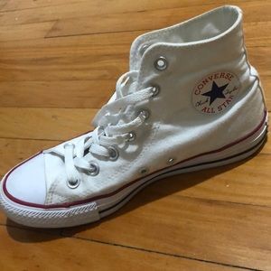 White High Top Converse - size 8